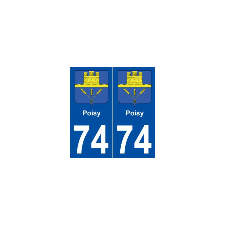 74 Poisy blason autocollant plaque stickers ville