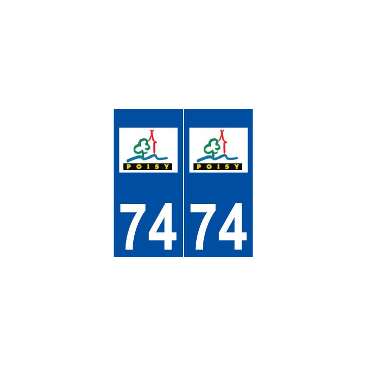 74 Poisy logo autocollant plaque stickers ville
