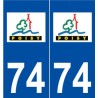 74 Poisy logo autocollant plaque stickers ville