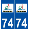 74 Poisy logo autocollant plaque stickers ville