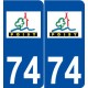 74 Poisy logo autocollant plaque stickers ville