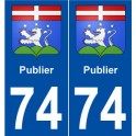 74 Publier blason autocollant plaque stickers ville
