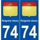 74 Reignier-ésery blason autocollant plaque stickers ville