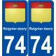74 Reignier-ésery blason autocollant plaque stickers ville