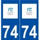 74 Reignier-ésery logo autocollant plaque stickers ville