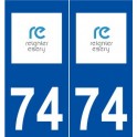 74 Reignier-ésery logo autocollant plaque stickers ville