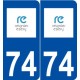 74 Reignier-ésery logo autocollant plaque stickers ville