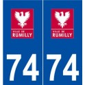 74 Rumilly logo autocollant plaque stickers ville