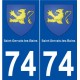 74 Saint-Gervais-les-Bains blason autocollant plaque stickers ville