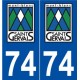 74 Saint-Gervais-les-Bains logo autocollant plaque stickers ville