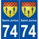 74 Saint-Jorioz blason autocollant plaque stickers ville
