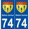 74 Saint-Jorioz blason autocollant plaque stickers ville