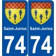 74 Saint-Jorioz blason autocollant plaque stickers ville
