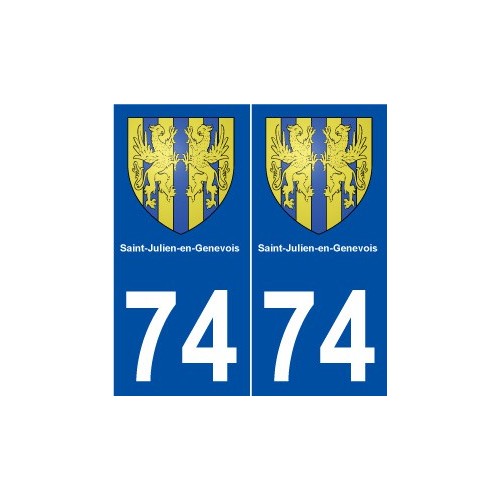 74 Saint-Julien-en-Genevois blason autocollant plaque stickers ville