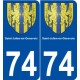 74 Saint-Julien-en-Genevois blason autocollant plaque stickers ville
