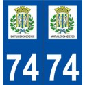 74 Saint-Julien-en-Genevois logo autocollant plaque stickers ville