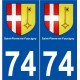 74 Saint-Pierre-en-Faucigny blason autocollant plaque stickers ville