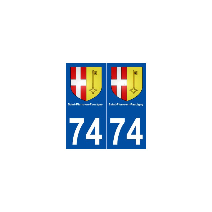 74 Saint-Pierre-en-Faucigny blason autocollant plaque stickers ville