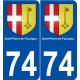 74 Saint-Pierre-en-Faucigny blason autocollant plaque stickers ville