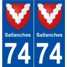 74 Sallanches blason autocollant plaque stickers ville