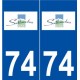 74 Sallanches logo autocollant plaque stickers ville