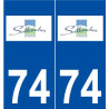 74 Sallanches logo autocollant plaque stickers ville