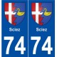 74 Sciez blason autocollant plaque stickers ville