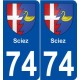 74 Sciez blason autocollant plaque stickers ville