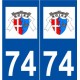 74 Sciez logo autocollant plaque stickers ville