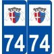 74 Sciez logo autocollant plaque stickers ville