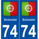 74 Scionzier blason autocollant plaque stickers ville