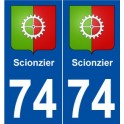 74 Scionzier blason autocollant plaque stickers ville