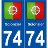 74 Scionzier blason autocollant plaque stickers ville
