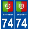 74 Scionzier blason autocollant plaque stickers ville