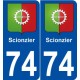 74 Scionzier blason autocollant plaque stickers ville