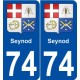 74 Seynod blason autocollant plaque stickers ville