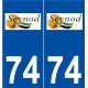 74 Seynod logo autocollant plaque stickers ville