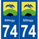 74 Sillingy blason autocollant plaque stickers ville