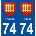 74 Thones wappen aufkleber typenschild aufkleber stadt
