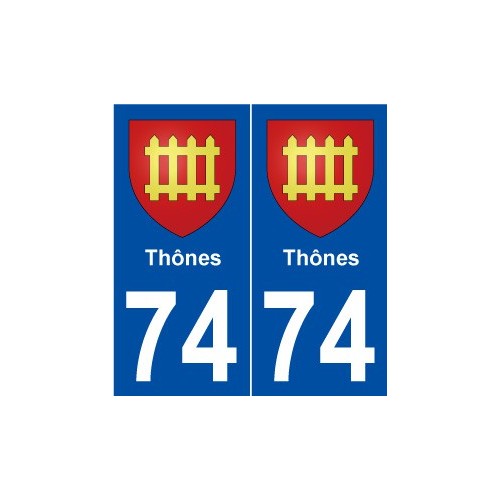 74 Thônes blason autocollant plaque stickers ville
