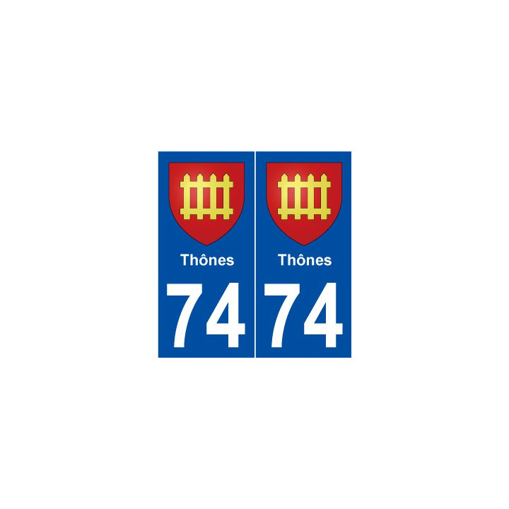 74 Thônes blason autocollant plaque stickers ville