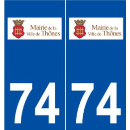74 Thônes logo autocollant plaque stickers ville