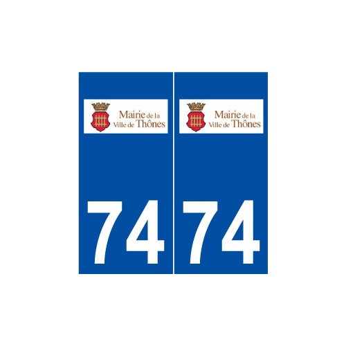 74 Thônes logo autocollant plaque stickers ville