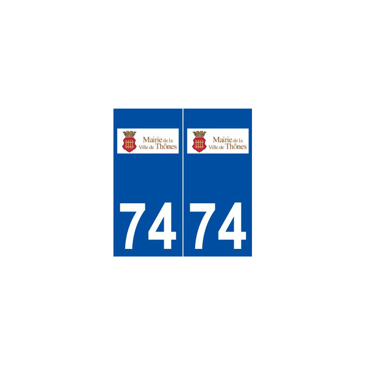74 Thônes logo autocollant plaque stickers ville