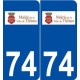 74 Thônes logo autocollant plaque stickers ville