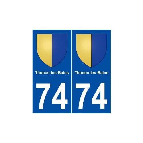 74 Thonon-les-Bains blason autocollant plaque stickers ville