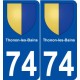 74 Thonon-les-Bains blason autocollant plaque stickers ville