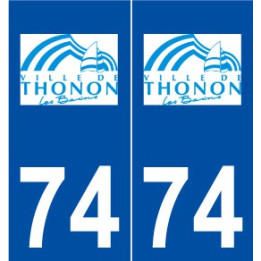 74 Thonon-les-Bains logo autocollant plaque stickers ville