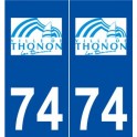 74 Thonon-les-Bains logo autocollant plaque stickers ville