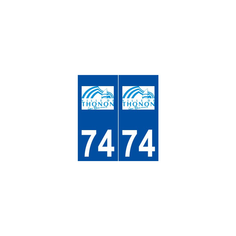 74 Thonon-les-Bains logo autocollant plaque stickers ville